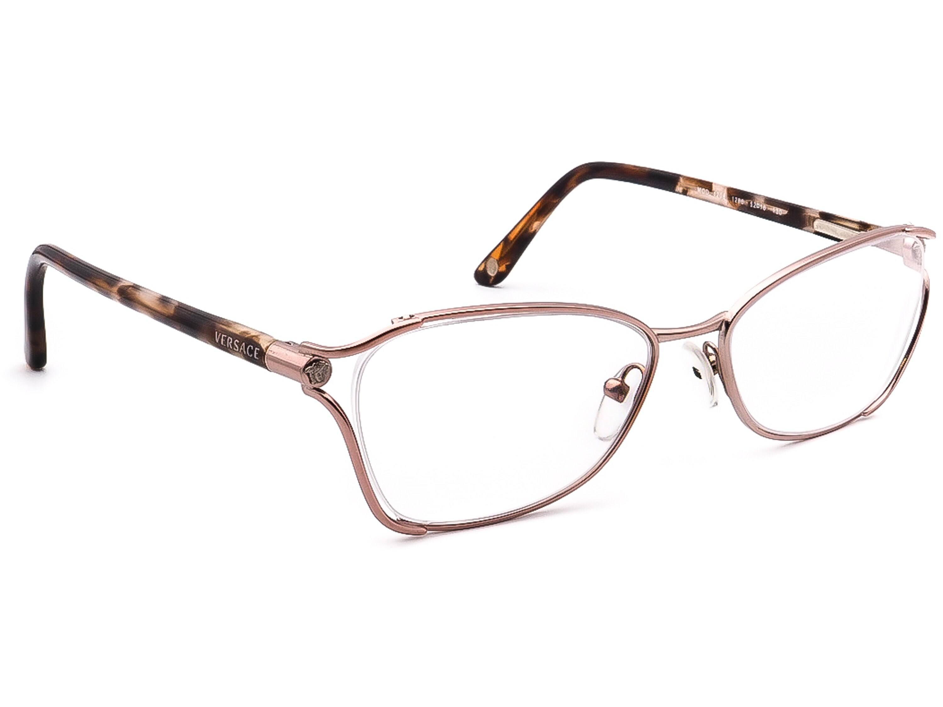Versace MOD 1208 1286 Eyeglasses Satin Pink Opal Brown Tortoise Frames Only Brand New Authentic Versace Eyeglass 1208 Light Pink 1286  main image 3