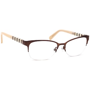 Gafas de sol Kate Spade Valary 0W94 para mujer, montura de media montura con rayas marrones y beige, 51[]16 135