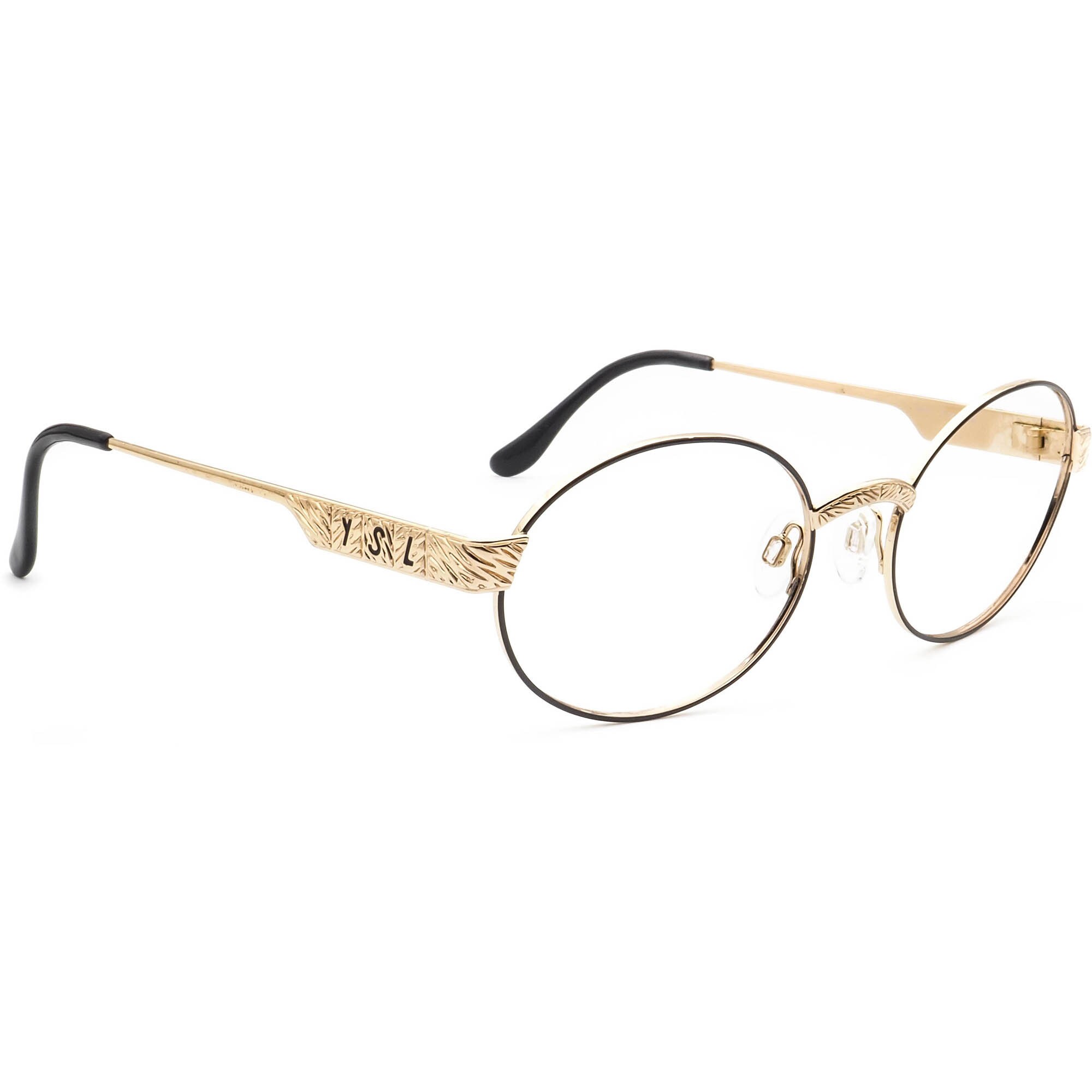 小物 Yves Saint Laurent Gold Logo Sunglasses Yves Saint Laurent Sunglasses Frame Only 6043 Y104 Black&gold Oval