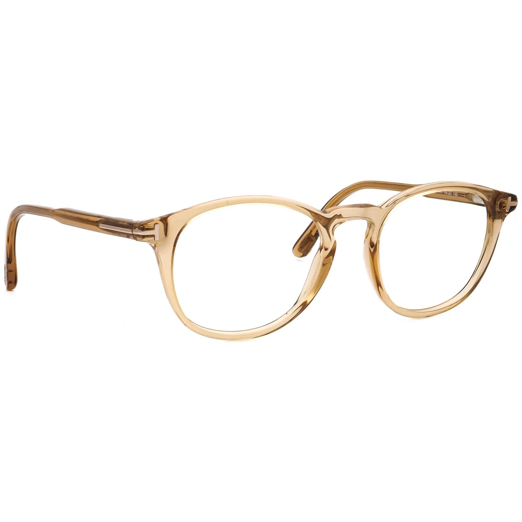 Tom Ford Eyeglasses TF 5401 045 Light Brown Transparent Round
