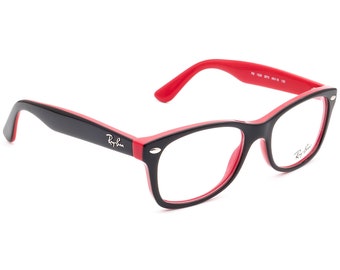 Ray-Ban Junior Eyeglasses RB 1528 3573 Black on Red Square Frame 48[]16 130