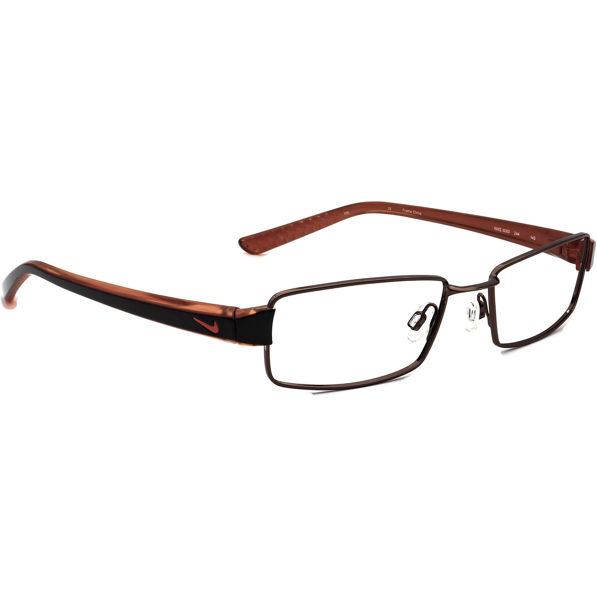 Eyeglasses 244 Marco rectangular marrón y naranja -