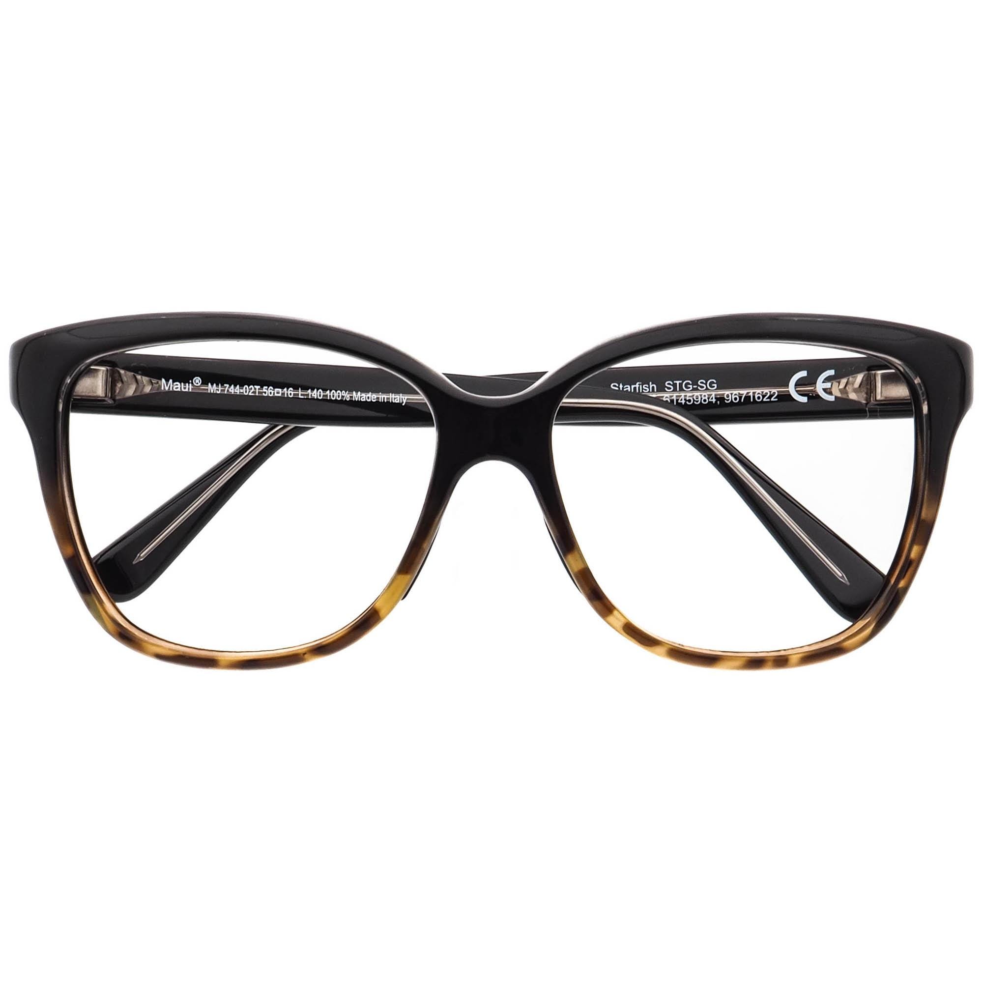 MAUI JIM STARFISH MJ 744-02T BLACK TORTOISE Full Rim Spring Flex Women\'s Frames Maui Jim 744Starfish S (56 - 16) with Grey lenses and  main image 4