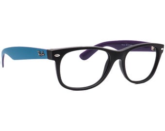 Gafas de sol Ray-Ban RB 2132 New Wayfarer 6183/71, montura solo, negro mate/azul sobre morado, cuadradas, Italia, 55 mm