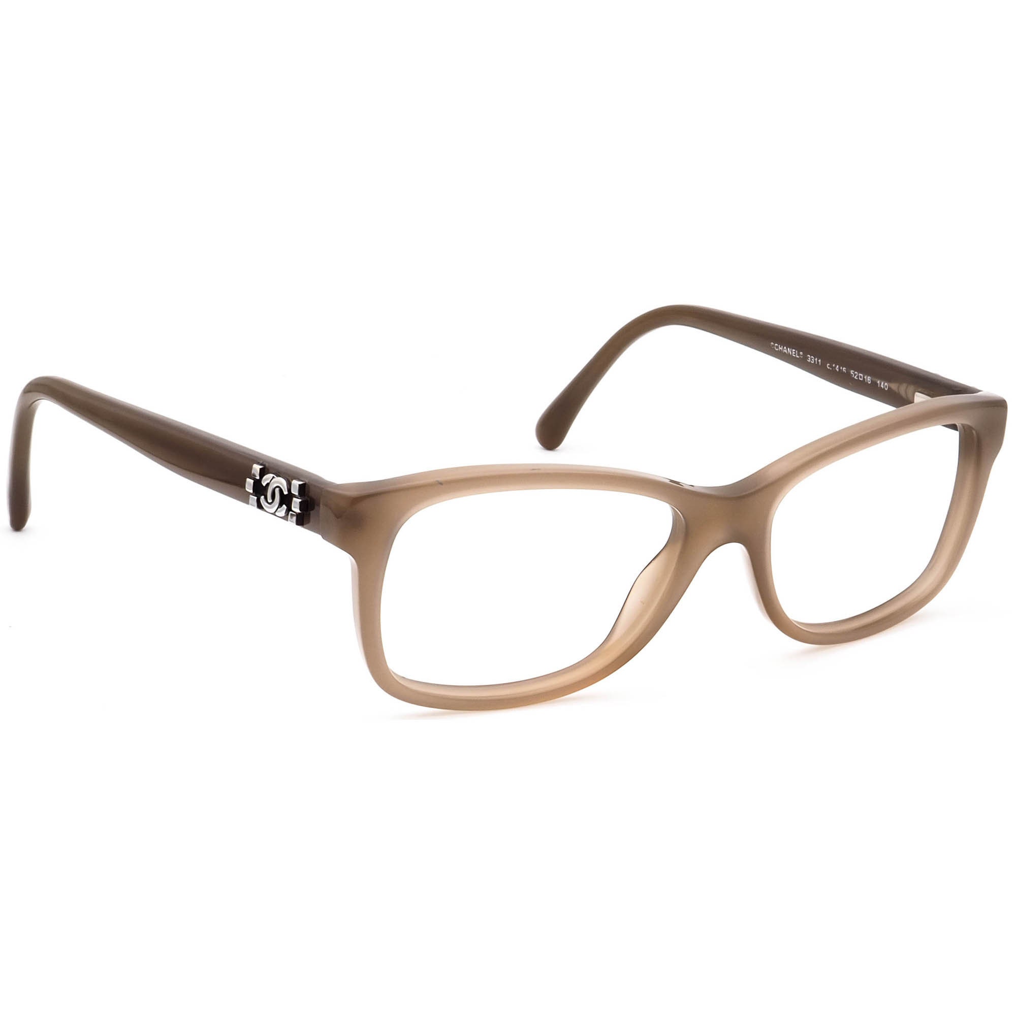 Chanel Women's Eyeglasses 3311 c.1416 Tan Square Frame Italy 52[]16 140