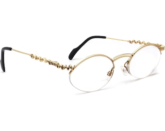 Caviar Women's Eyeglasses Gold with Rhinestones Half Rim Metal Frame 48[]19 140
