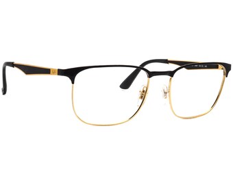 Ray-Ban Eyeglasses RB 6363 2890 Polished Black/Gold Square Metal Frame 54[]18 145