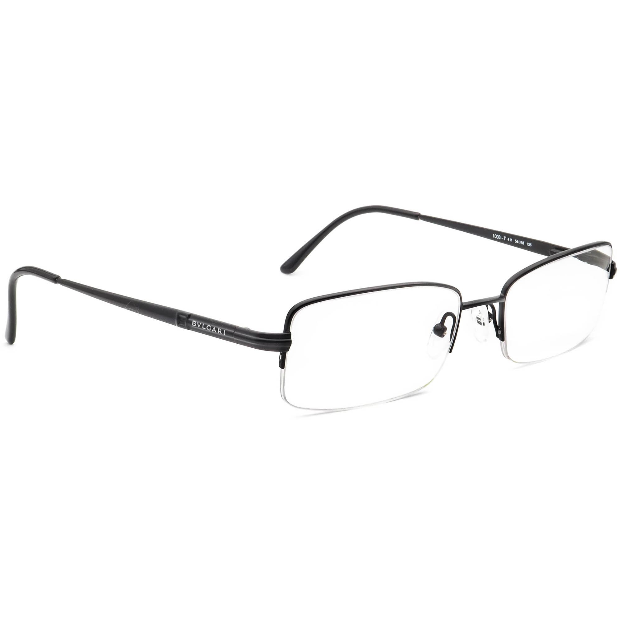 Bvlgari Men s Eyeglasses 1003 T 411 Black Half Rim Metal Frame 5418 135 Etsy