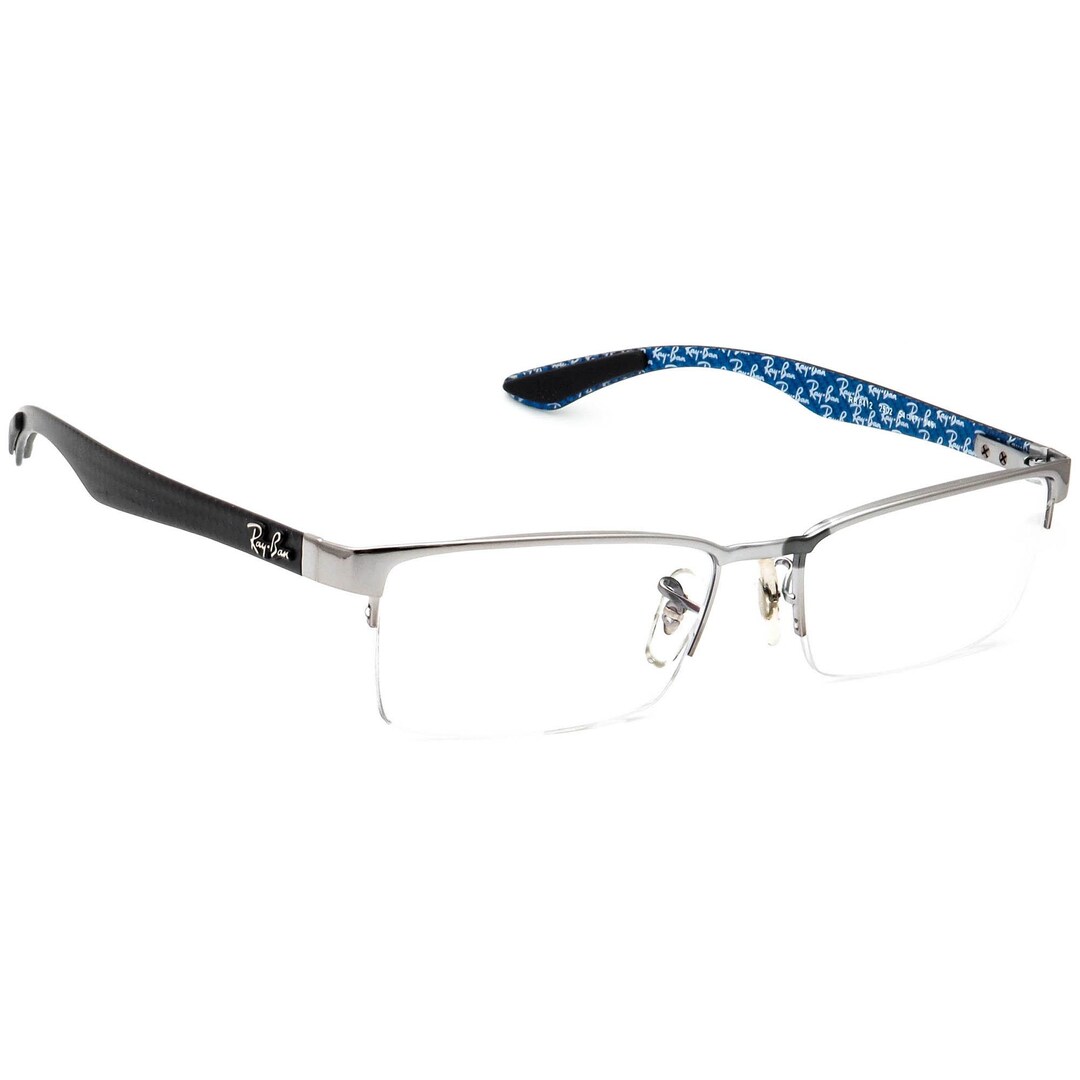 Ray-ban Eyeglasses RB 8412 2502 Carbon Fiber Polished Silver Half Rim ...