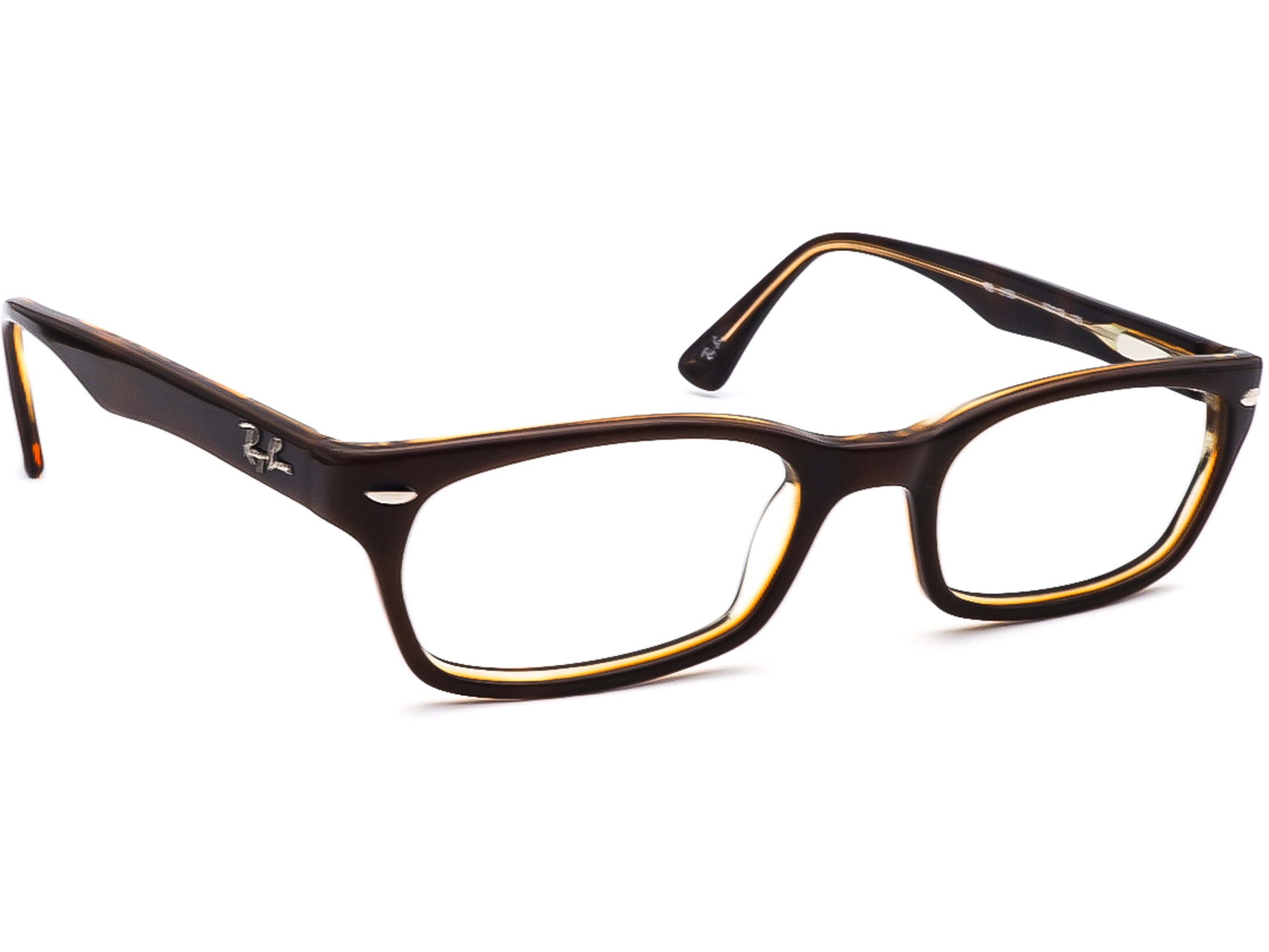 Ray-ban Eyeglasses RB 5150 2019 Brown on Tortoise Rectangular - Etsy