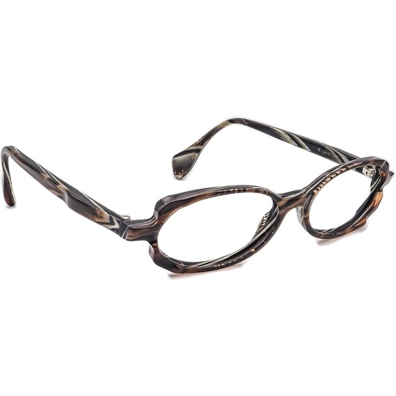 Face A Face Eyeglasses COL 094 Brown on Gray Horn… - image 1