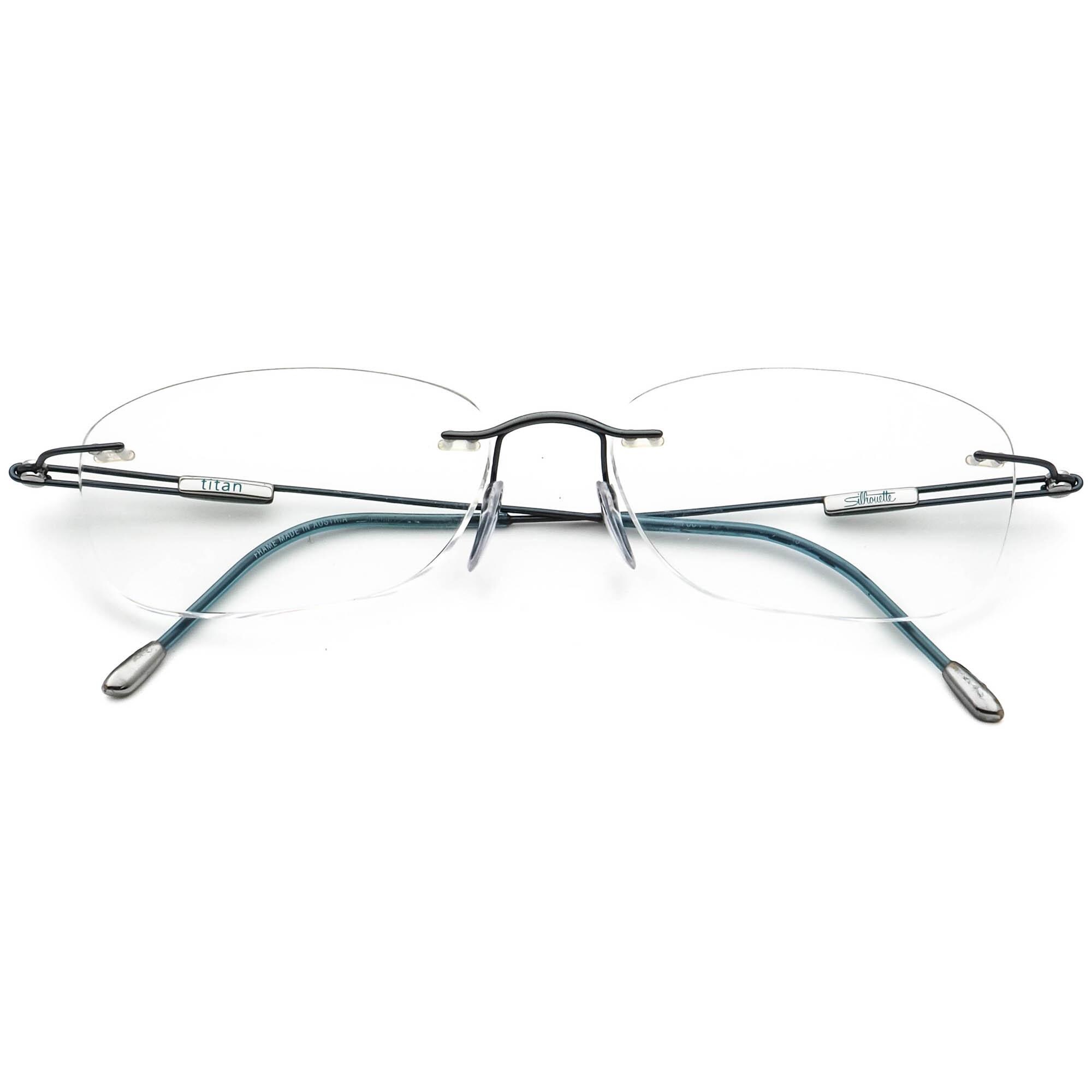 Silhouette Eyeglasses 7534 10 6081 Titan Blue Rimless Frame 