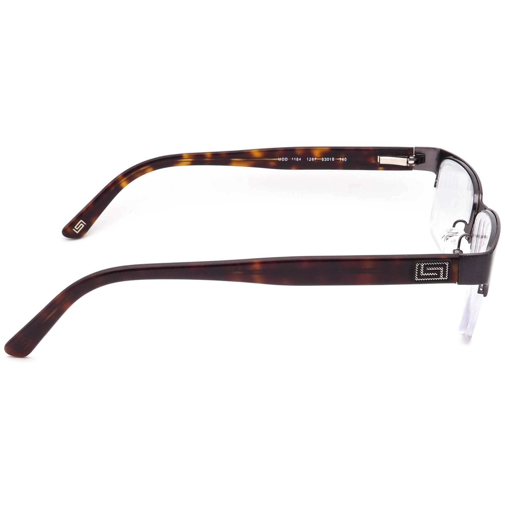 Versace Mod 1184 Eyeglasses Brown FRAME  1267 53[]18-140  Italy Versace VE1184 Rectangular Eyeglasses For Men main image 2