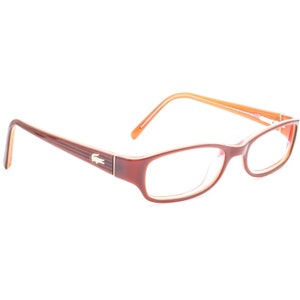 Lacoste Eyeglasses LA12231 LB Burgundy on Orange Rectangular Frame 49[]17 135