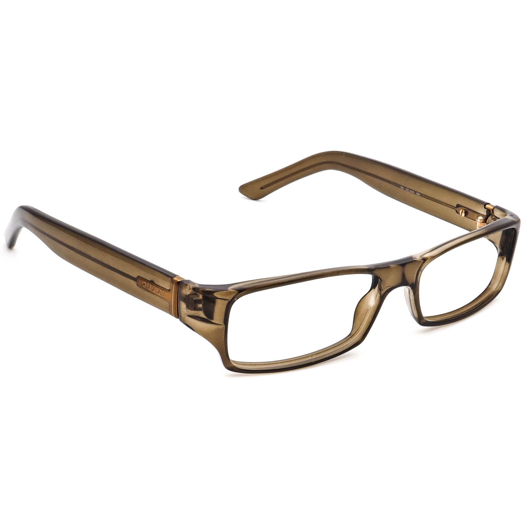 Gucci Eyeglasses GG 1444 988 Transparent Brown Rectangular  display picture 1