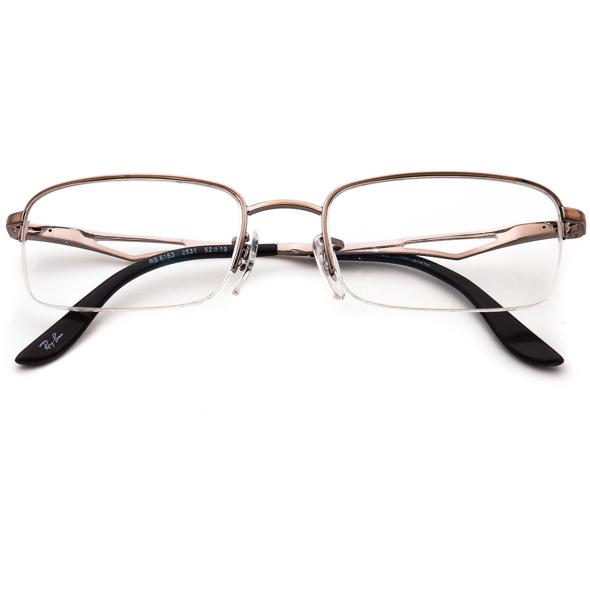 Ray-ban Eyeglasses RB 6163 2531 Brown Half Rim Metal Frame  display picture 1