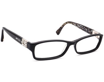 Jimmy Choo Women's Eyeglasses 41 AXT Polished Black Rhinestones Rectangular Frame Italy 53[]14 130