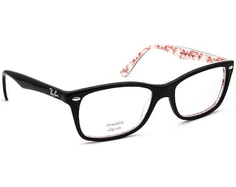 Ray-Ban Eyeglasses RB 5228 5014 Black on White Square Frame 53[]17 140