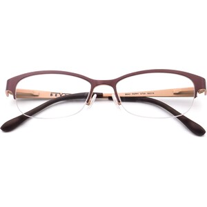 Occhiali da vista da donna Bevel 8642 Poppy GTSA Marrone Half Rim Montatura in metallo Giappone 5016 140 immagine 6