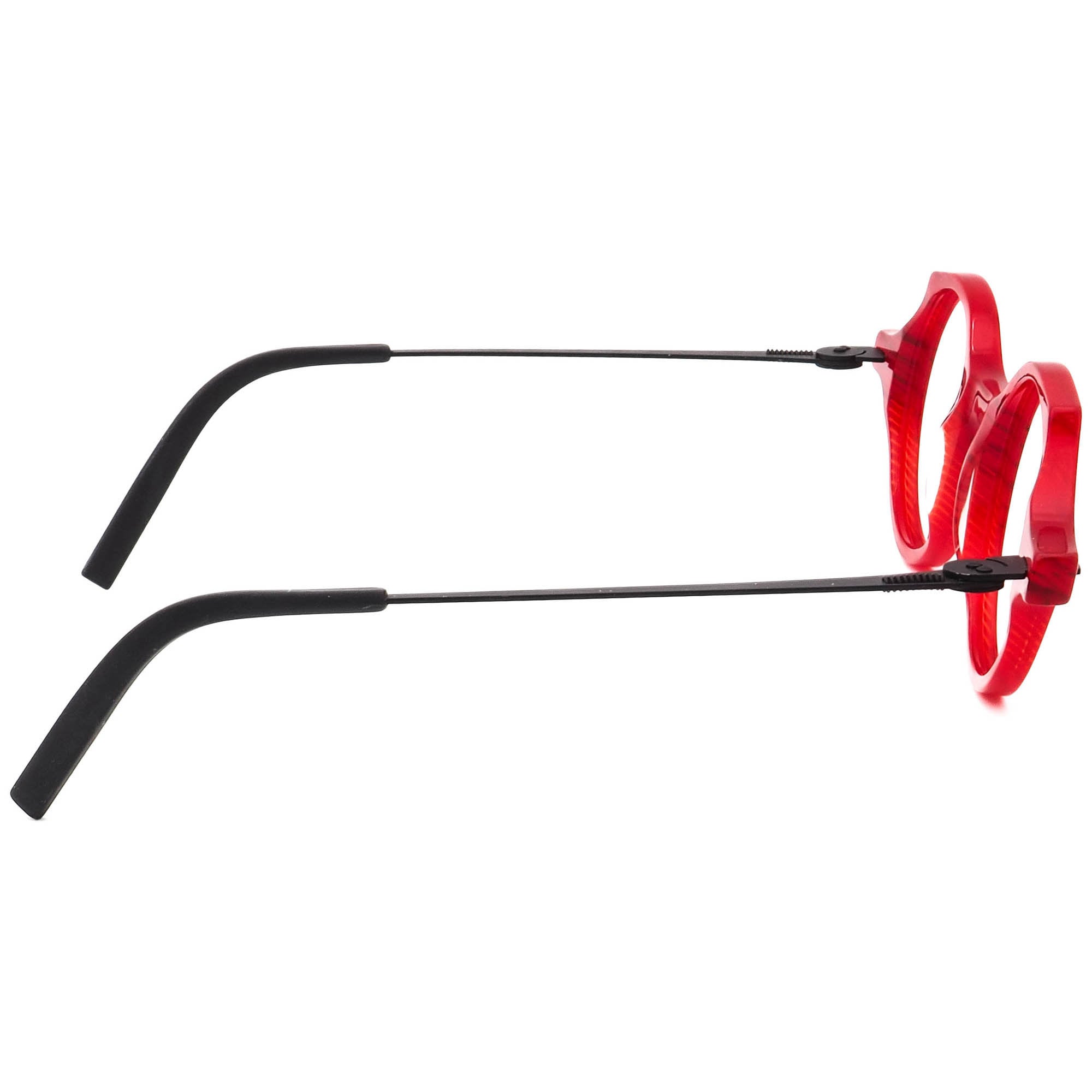 Theo Eyeglasses Patatas 016 Striped Marble Red black Round Frame 4321 135 Etsy UK