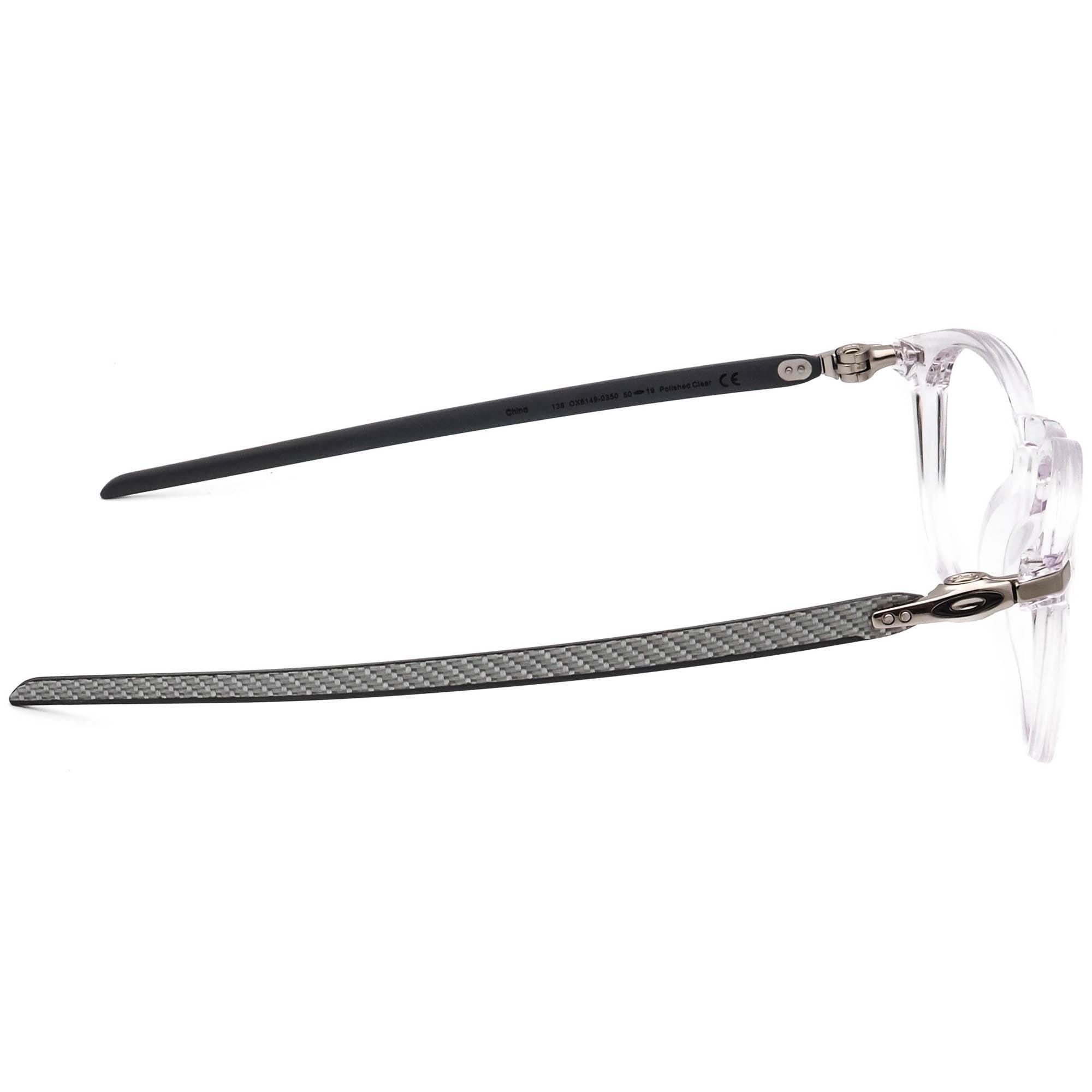 Oakley OX8149-0350 Pitchman R Carbon Eyeglasses FRAMES 50-19-138 Polished Clear Oakley Pitchman R Carbon - Round Clear Gray Frame Glasses  main image 4
