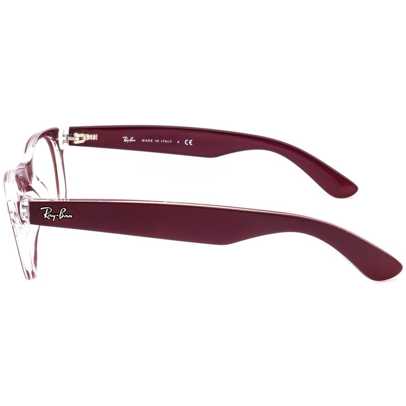 Ray-Ban Sonnenbrillenrahmen Nur RB 2132 New Wayfarer 6054/85 Matte Berry on Clear Square Italy 52 mm Bild 5