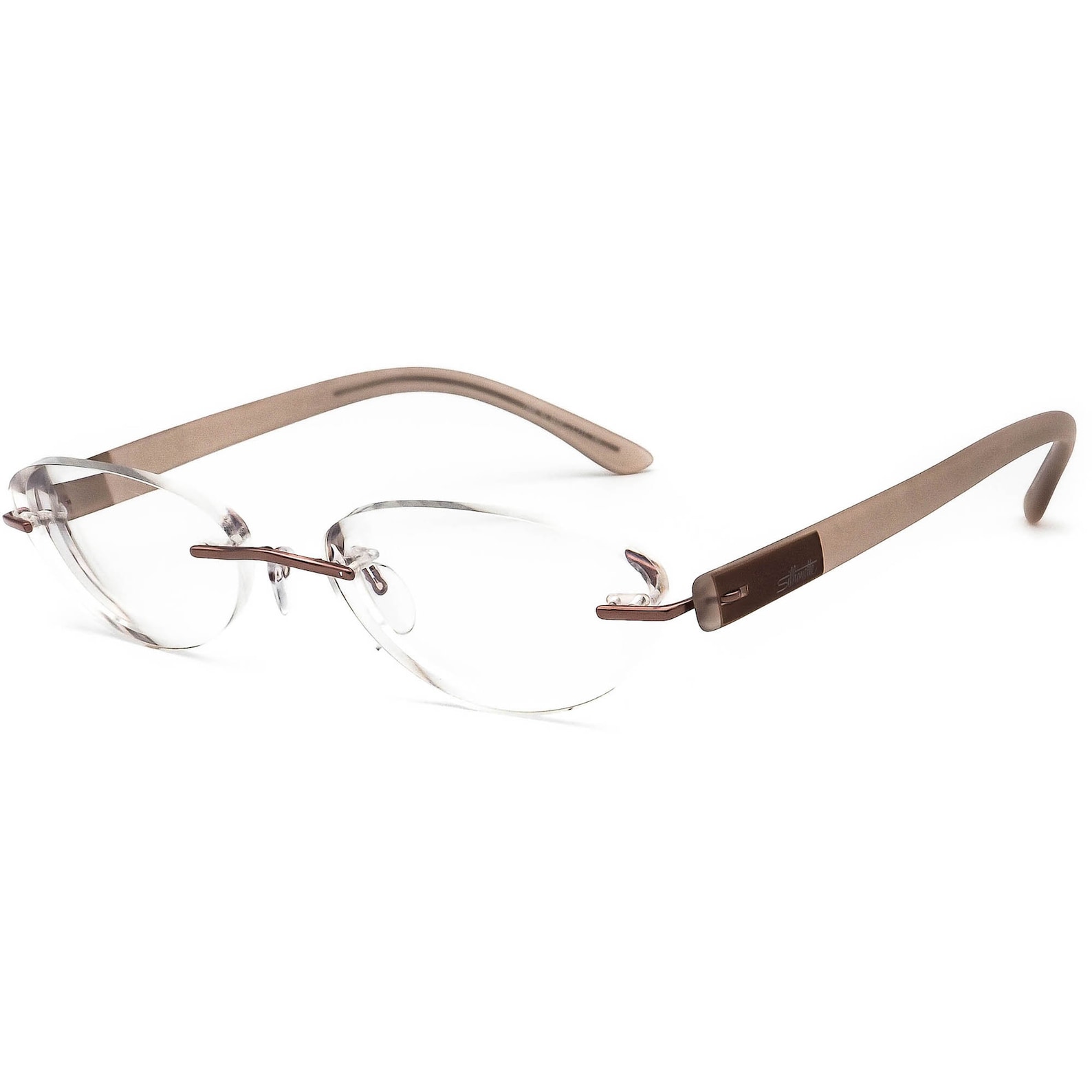 Silhouette Eyeglasses 7608 40 6057 Light Brown Rimless Frame Etsy