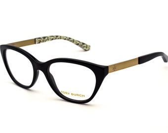 Tory Burch Women's Eyeglasses TY 2059 1265 Black/Gold Cat Eye Frame 51[]18 135