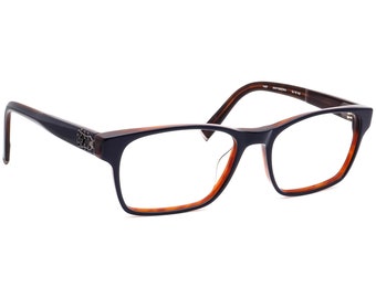 John Varvatos Men's Eyeglasses V409 Navy Blue on Brown Square Frame 56[]18 145