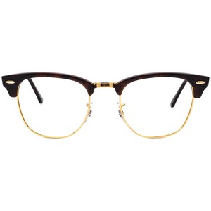 Ray-Ban Sunglasses Frame Only RB 3016 Clubmaster W0366 Polished Tortoise/Gold Square Italy 51 mm image 2