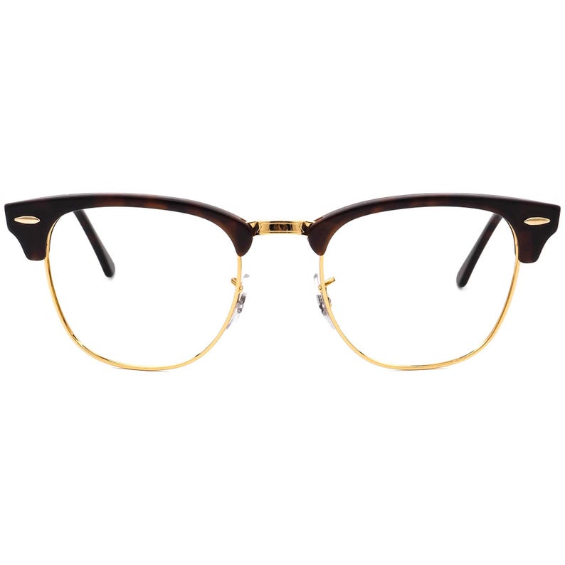 Ray-Ban Sunglasses Frame Only RB 3016 Clubmaster W0366 Polished Tortoise/Gold Square Italy 51 mm image 2