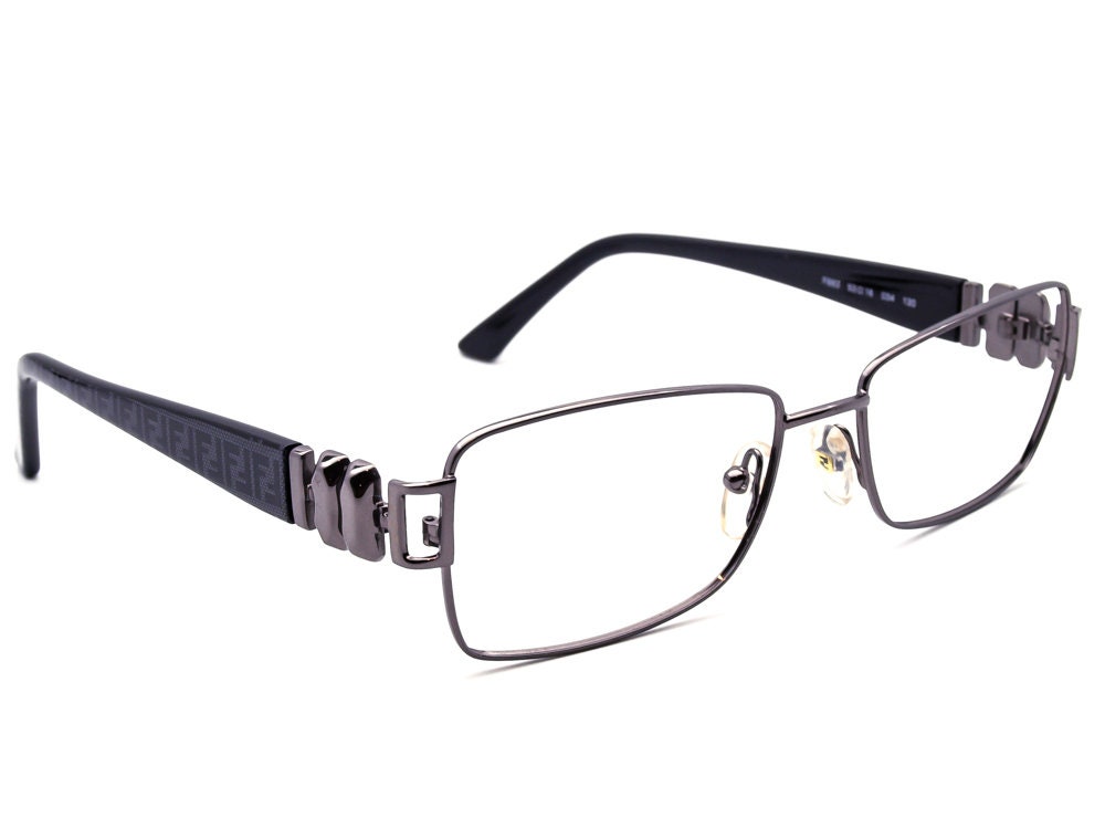 Fendi Eyeglasses F883 034 Gunmetal Black Rectangular Frame Italy 53[]16 130
