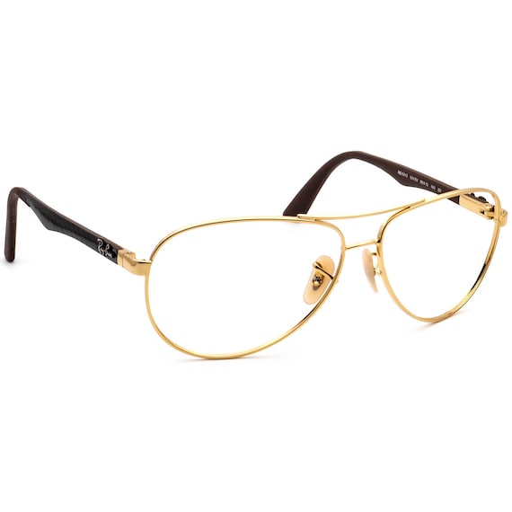 Ray Ban Sunglasses Frame Only RB 8313 001 Carbon Fiber Gold Brown Aviator 58mm Etsy Mexico