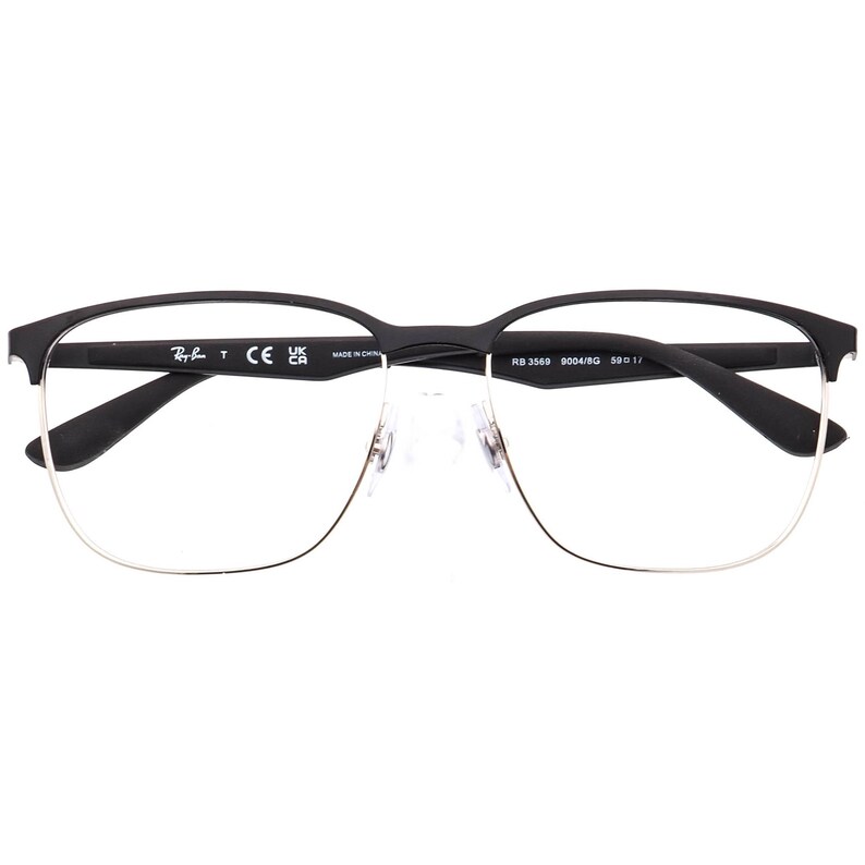 Okulary przeciwsłoneczne Ray-Ban, tylko oprawki RB 3569 9004/8G, czarno-srebrne, kwadratowe, metalowe, 59 mm zdjęcie 6