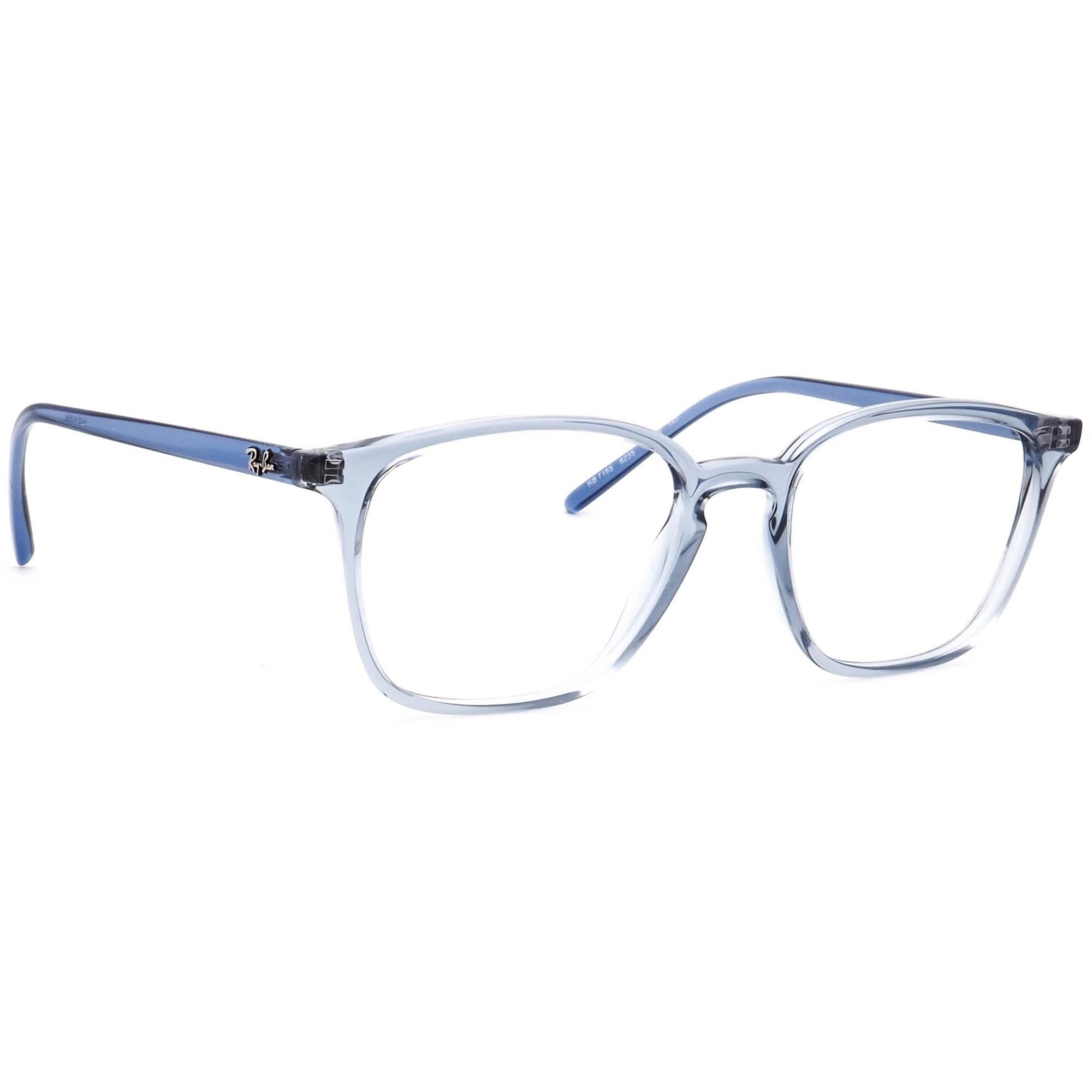Ray-ban Eyeglasses RB 7185 8235 Polished Transparent Blue Square