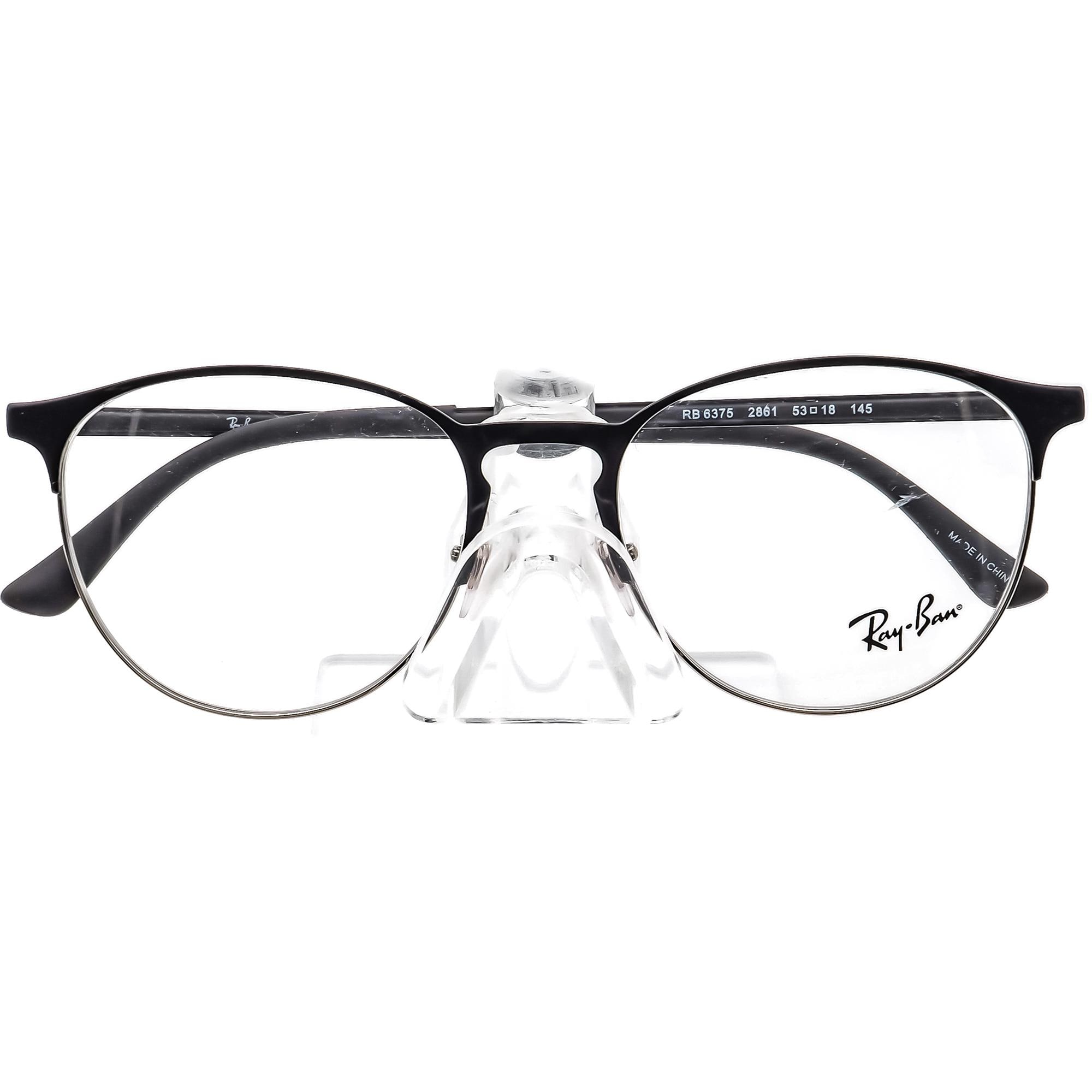 Ray-ban Men's Eyeglasses RB 6375 2861 Black/silver Round Frame 53[]18 ...