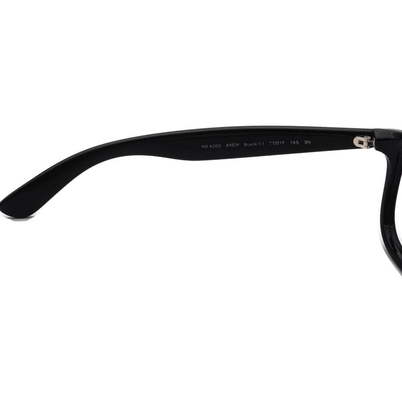Gafas de sol Ray-Ban Frame Only RB 4202 Andy 6069/71 Negro mate sobre negro pulido Cuadrado Italia 55 mm imagen 7