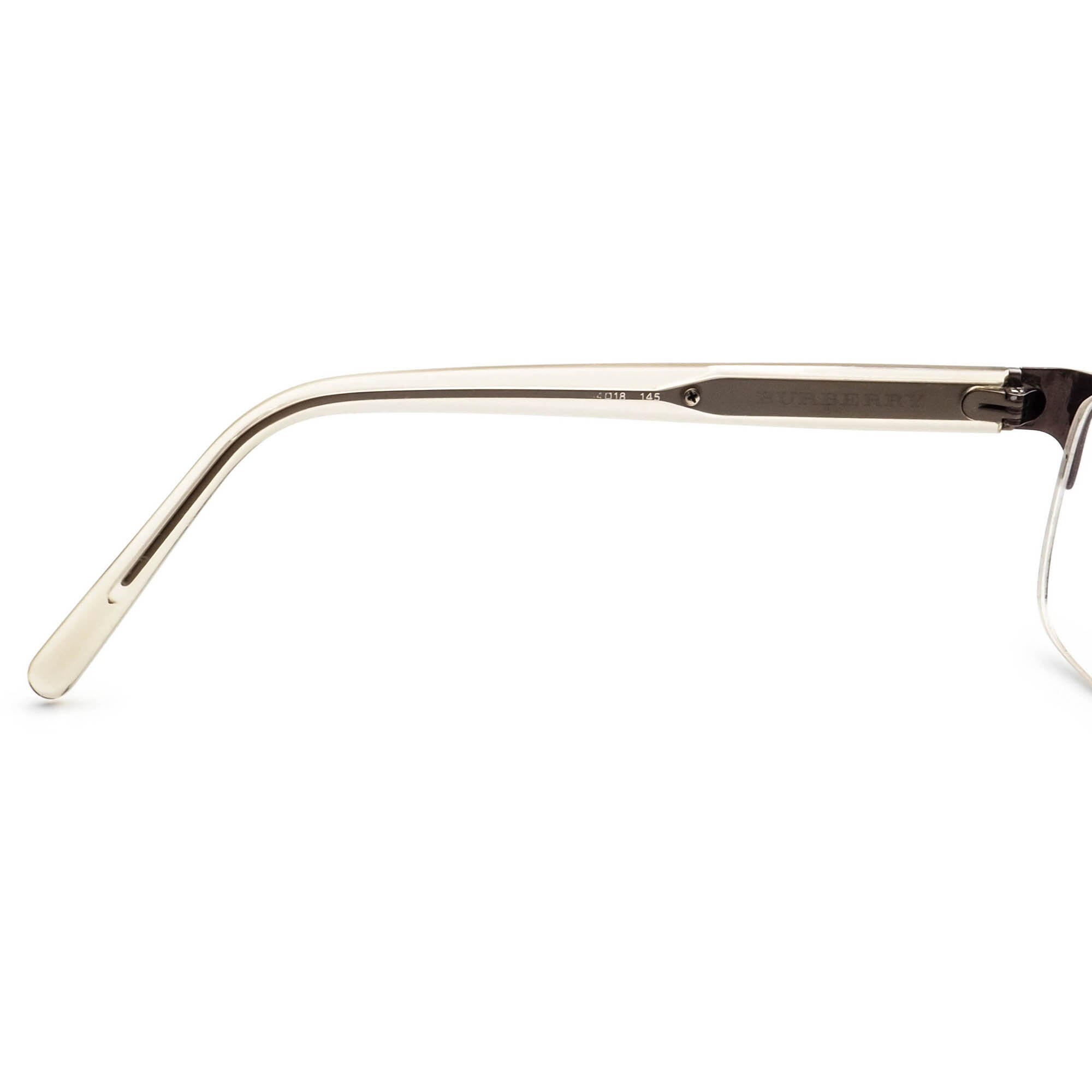 Burberry Eyeglasses B1297 1212 Brown/clear Plaid Half Rim