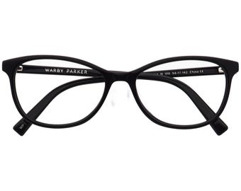 Warby Parker Women's Eyeglasses Daisy W 100 Jet Black Semi Cat Eye