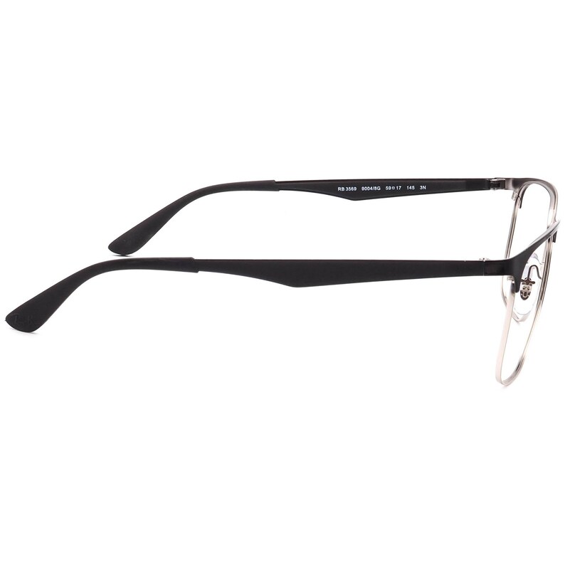 Okulary przeciwsłoneczne Ray-Ban, tylko oprawki RB 3569 9004/8G, czarno-srebrne, kwadratowe, metalowe, 59 mm zdjęcie 4