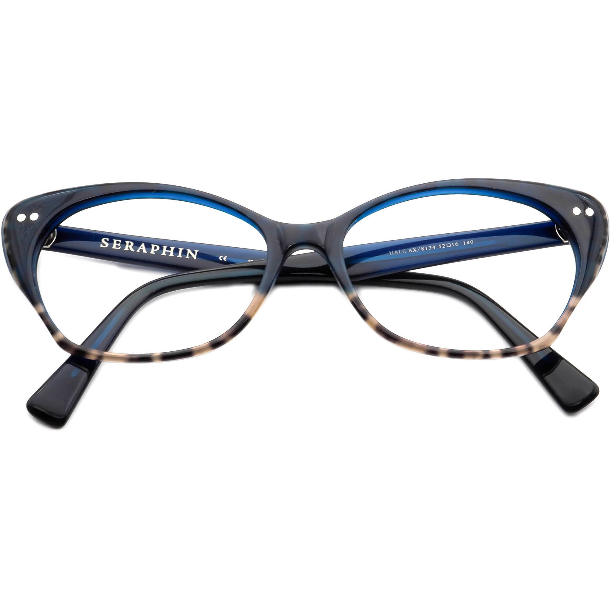 Seraphin Eyeglasses Halifax/8134 Blue&leopard Cat Eye Japan  display picture 1