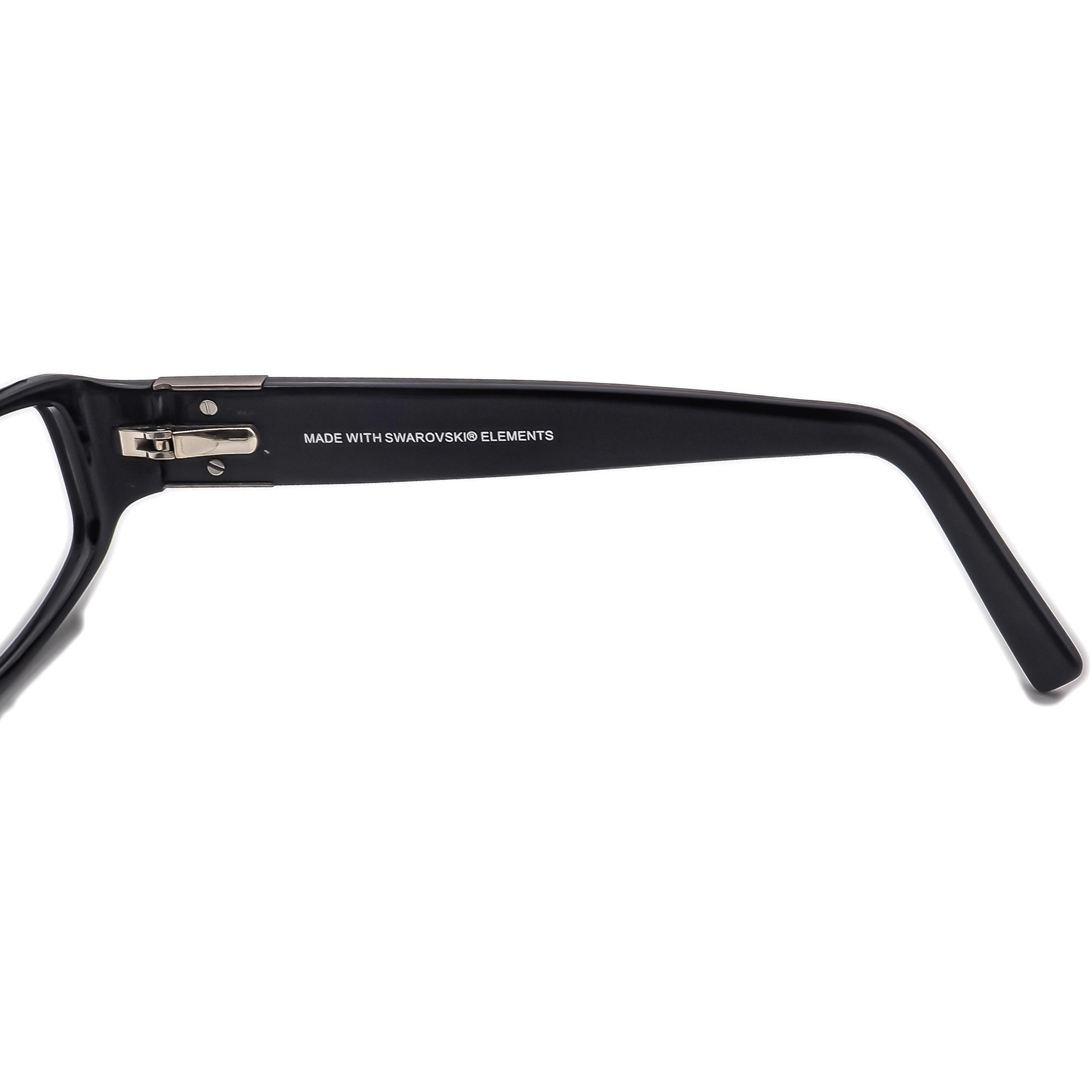 Luxe Eyeglasses 349 001 Swarovski Elements Black Rectangular - Etsy
