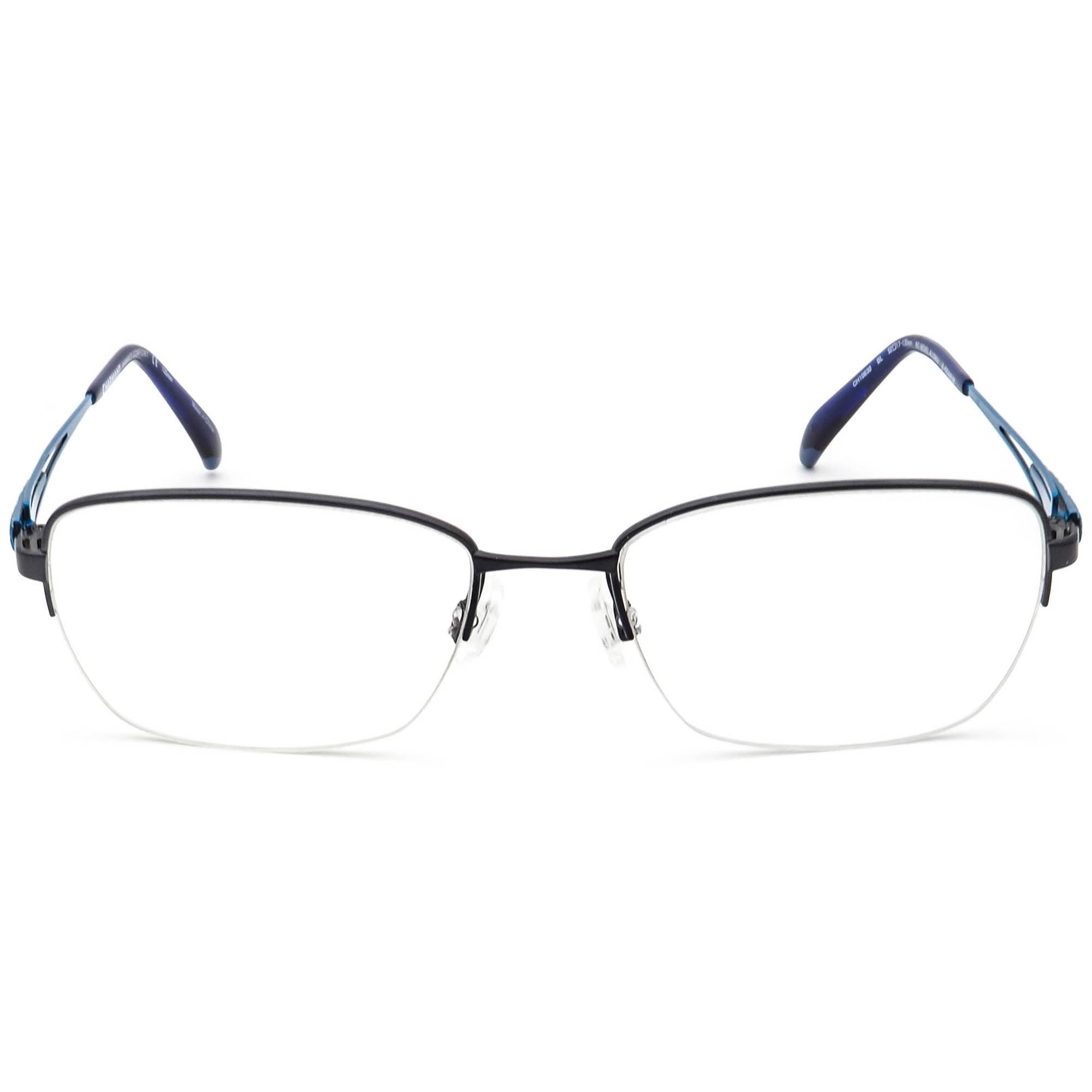 Charmant Eyeglasses CH10630 BL Perfect Comfort Blue Half Rim Frame 52[]17 135 Charmant CH10630 BL Blue Womens Rectangle Half Rim  main image 2