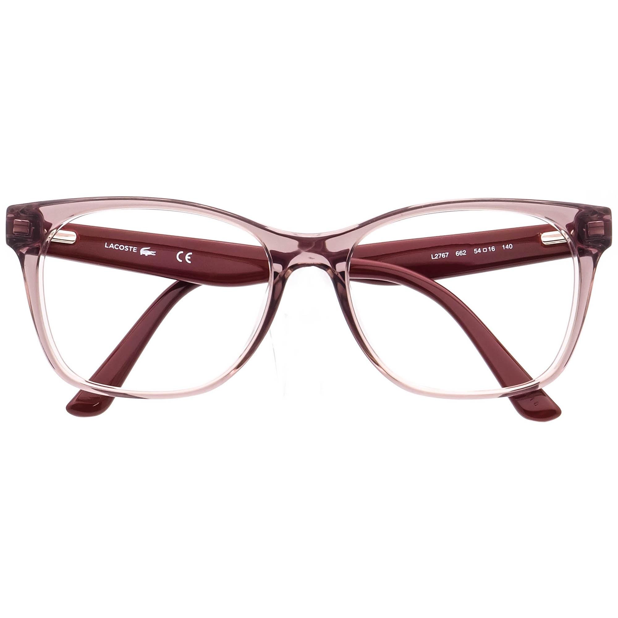Lacoste Women's Eyeglasses L2767 662 Rose Nude Square Frame 54[]16