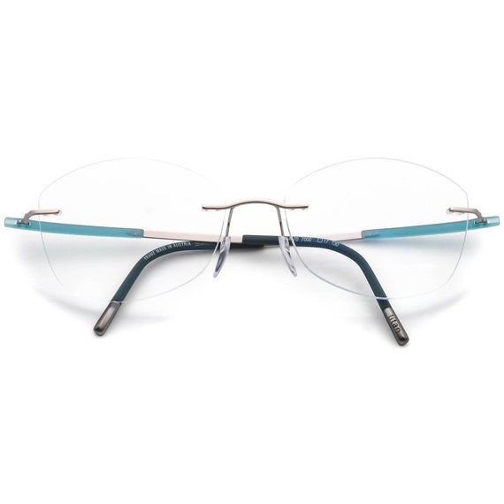 Silhouette Eyeglasses 5540 70 7000 Silver/Blue Ri… - image 5