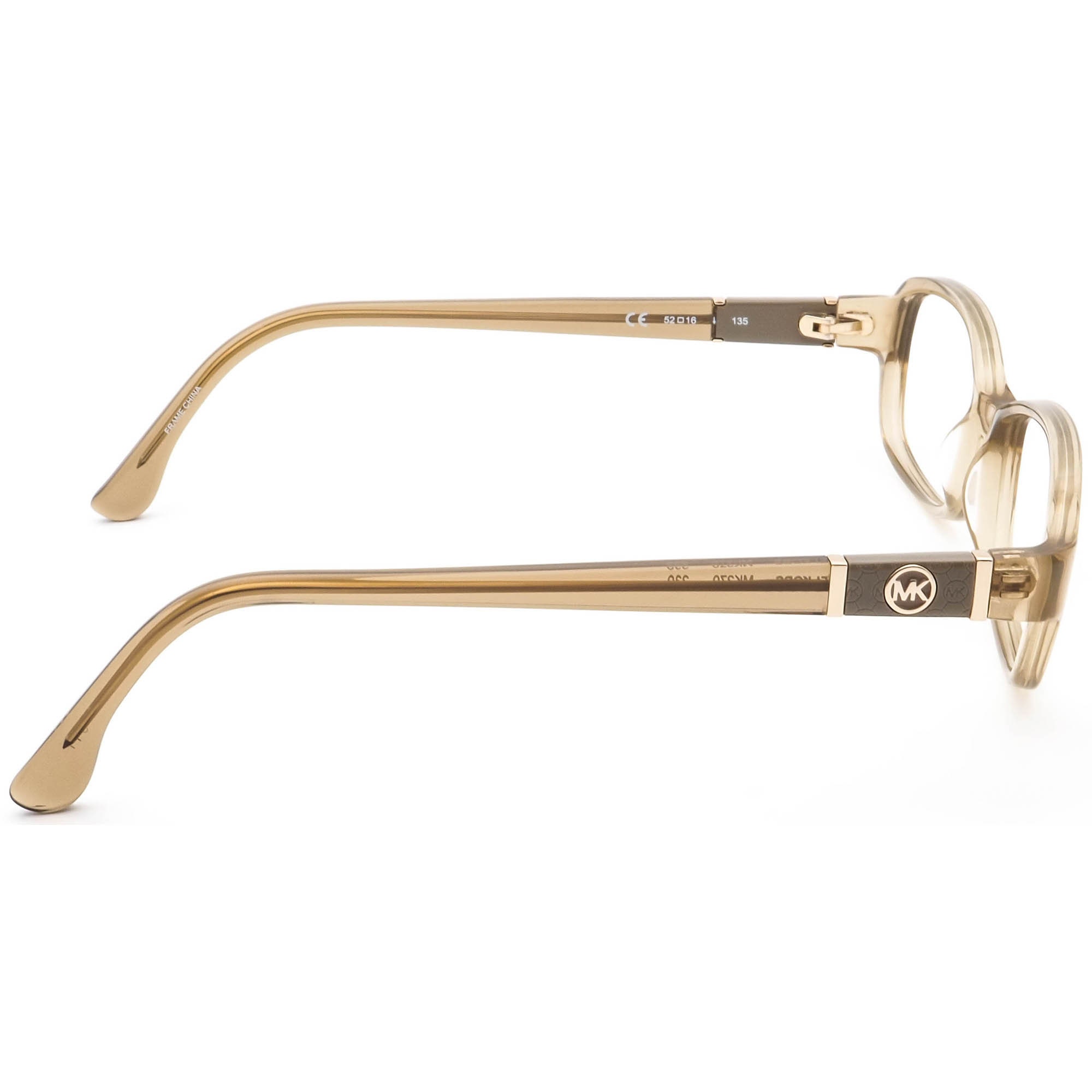 MICHAEL KORS MK270 239 52-16-135‎ Brown Gold Eyeglasses Designer Eyewear MK Michael Kors Eyeglasses MK270 239 Crystal Taupe Rectangular  main image 3