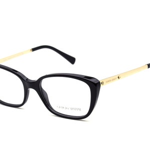 Giorgio Armani Eyeglasses AR 7012 5017 Glossy Black/Gold Frame Italy 52[]17 140
