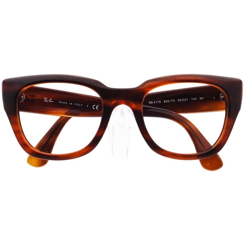 Ray-Ban Sunglasses Frame Only RB 4178 820/73 Polished Striped Havana Semi Butterfly Italy 52 mm image 6