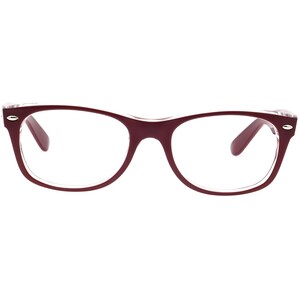 Ray-Ban Sonnenbrillenrahmen Nur RB 2132 New Wayfarer 6054/85 Matte Berry on Clear Square Italy 52 mm Bild 2