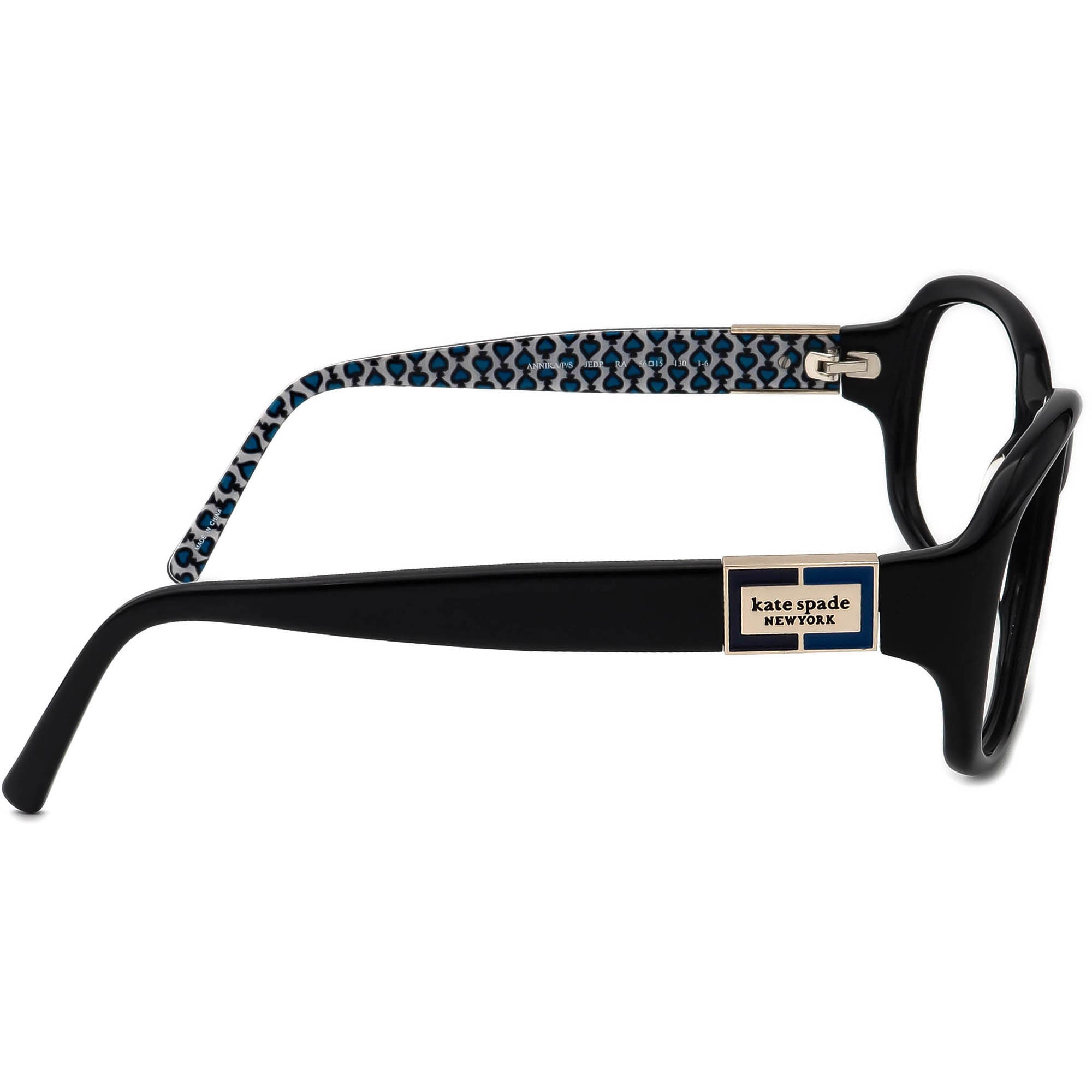 Kate Spade Women Eyeglass Frame ANNIKA/P/S JEDP RA 56[]15 130 Glasses Kate Spade Annika/P/S Shiny Black Prescription Sunglasses  main image 3